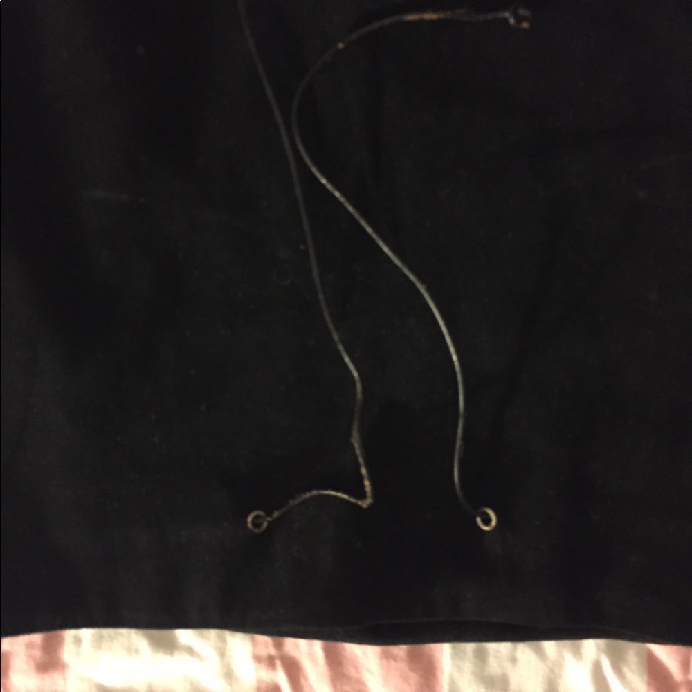 Pencil skirt fringe suede like black skirt - Picture 7 of 9